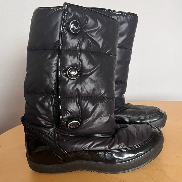 Coach Shoes - Coach Polina Black Puffer Boots Snow Rain Size 8.5